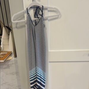 Max Studio Navy and White Striped Dress